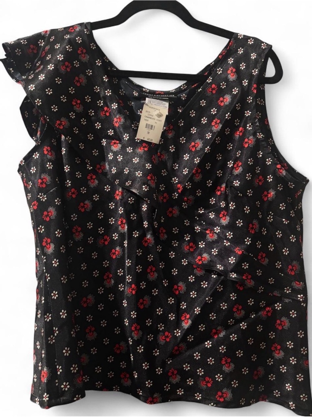 Sport Collection Black Blouse Size 18 NWT!